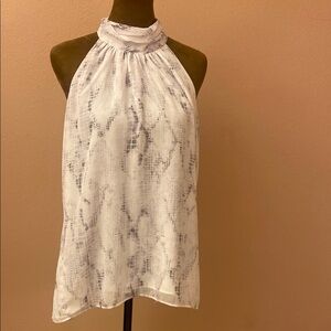 White House Black Market White Halter Neck Blouse
